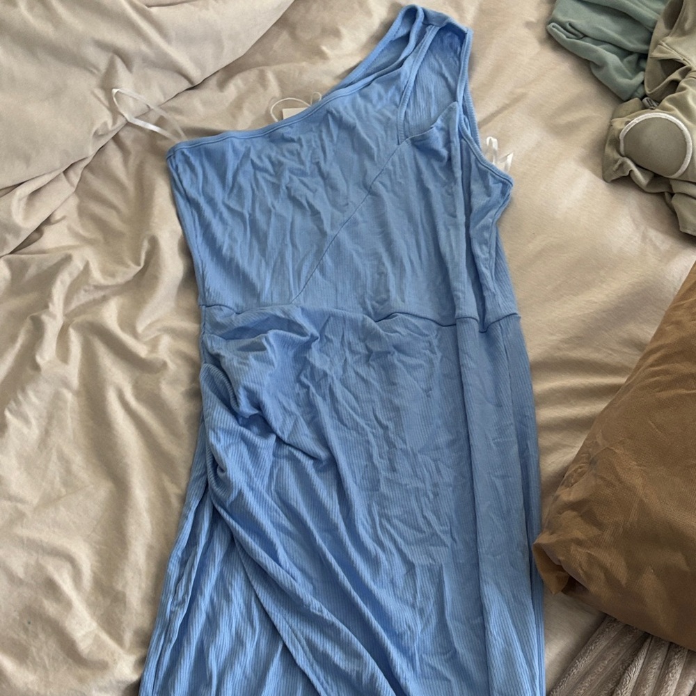 HALARA One-Shoulder Dress in Light Blue